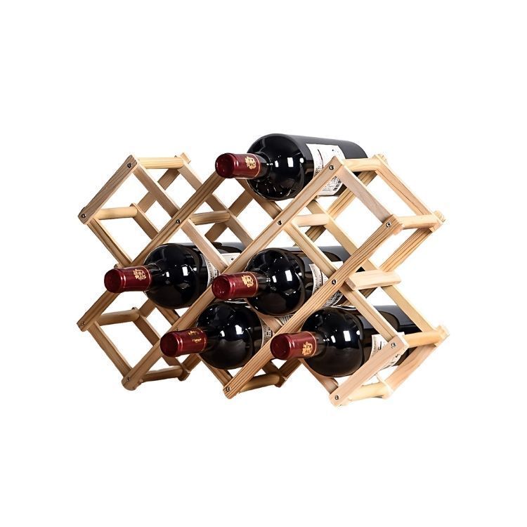 Estante Para 10 Botellas de Vino Plegable-0