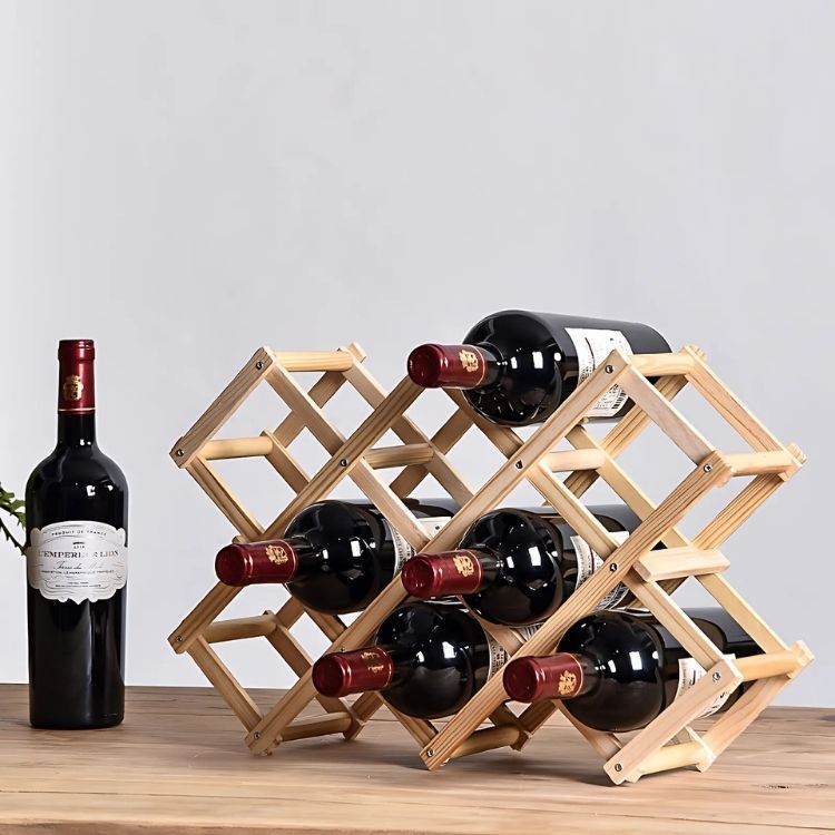 Estante Para 10 Botellas de Vino Plegable-1