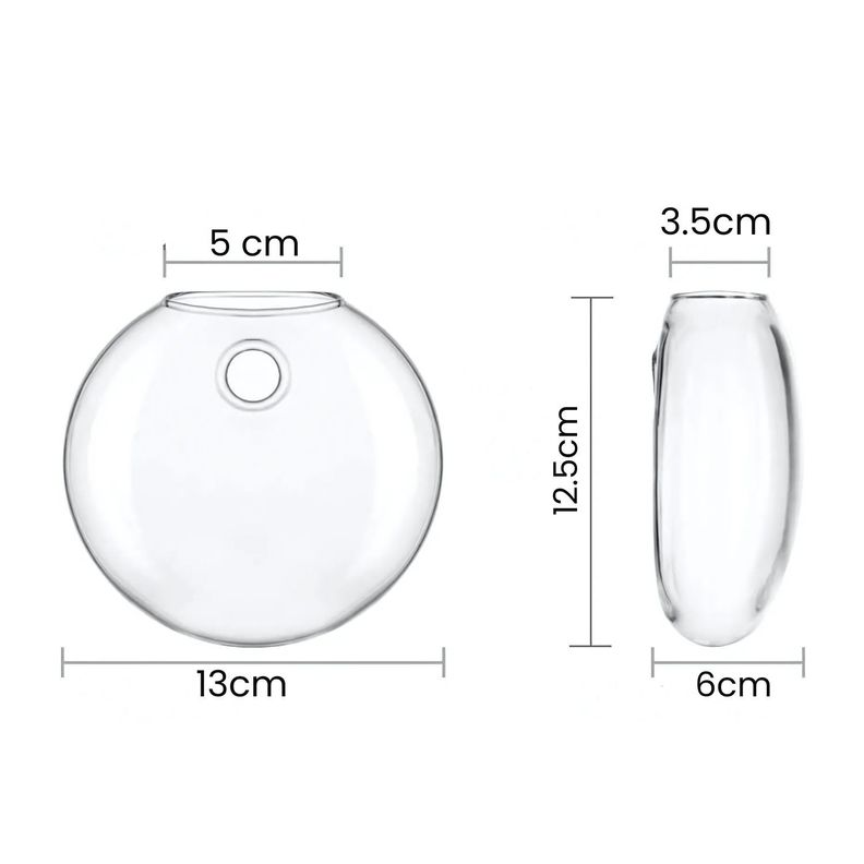 Pack 2 Macetas De Vidrio Colgante Transparente Pared 13cm-4