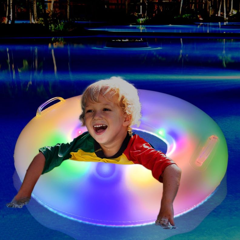 Flotador LED Multicolor Anillo con Asas De Natación 26*56-2