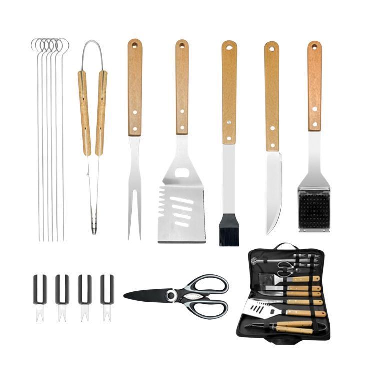 Set De 18 Piezas Utensilios Parrillero Asado Acero Inoxidable-0