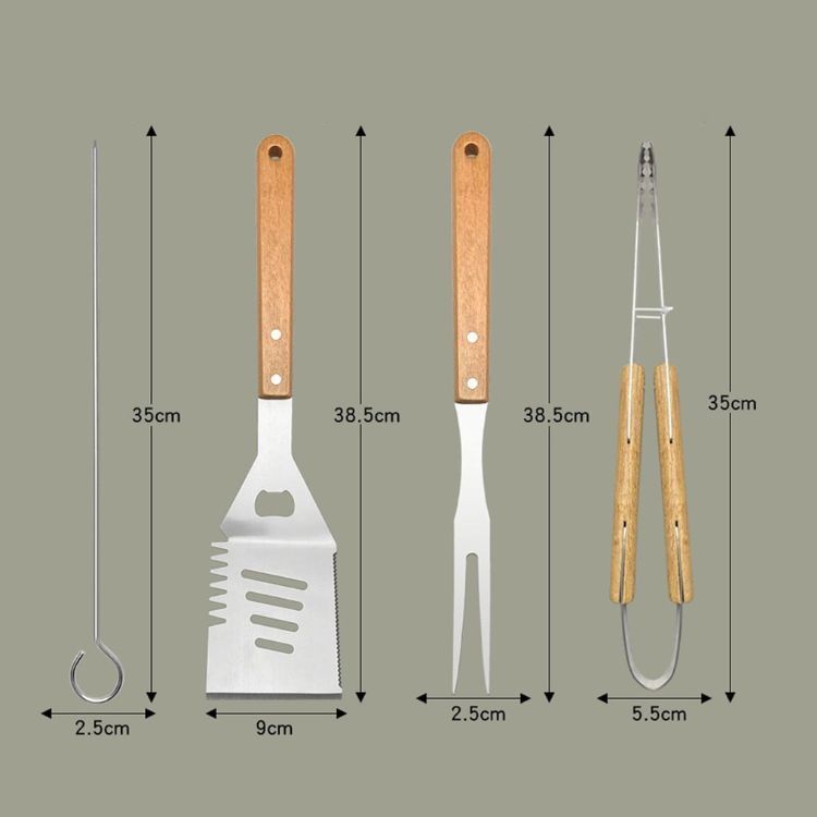 Set De 18 Piezas Utensilios Parrillero Asado Acero Inoxidable-2