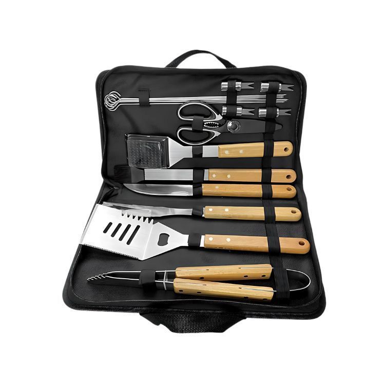 Set De 18 Piezas Utensilios Parrillero Asado Acero Inoxidable-4