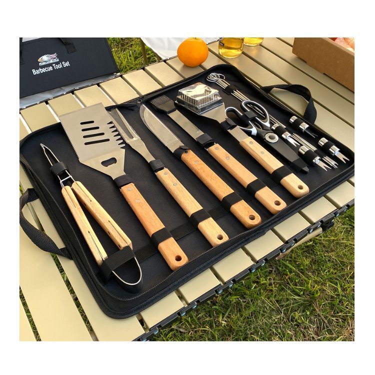 Set De 18 Piezas Utensilios Parrillero Asado Acero Inoxidable-5