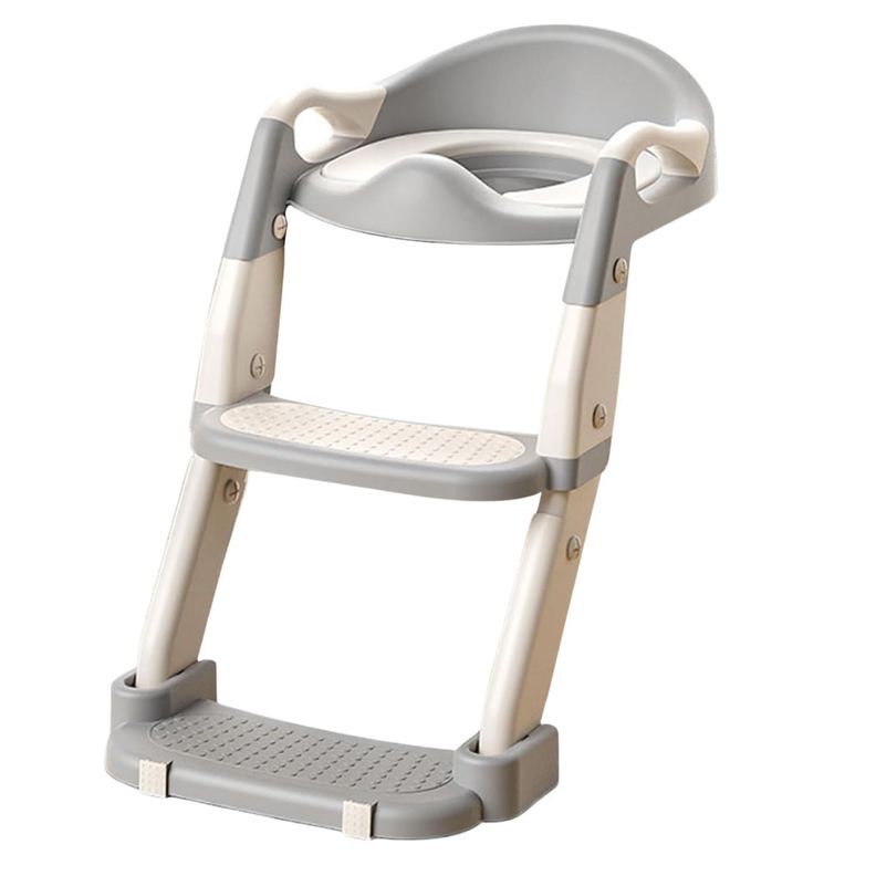 Inodoro Portatil Infantil con Escalon Asistente para Bano Gris