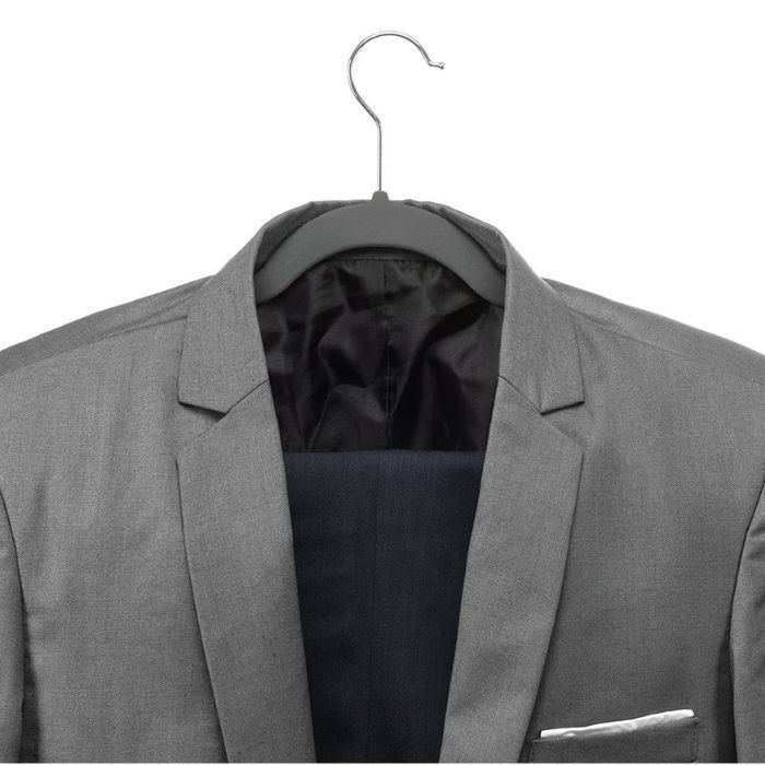 Pack 50 Colgadores Ropa Negro Antideslizante Flocado-3