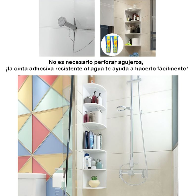 Esquinero Organizador De 2 Pisos Para Ducha Multifuncional-4