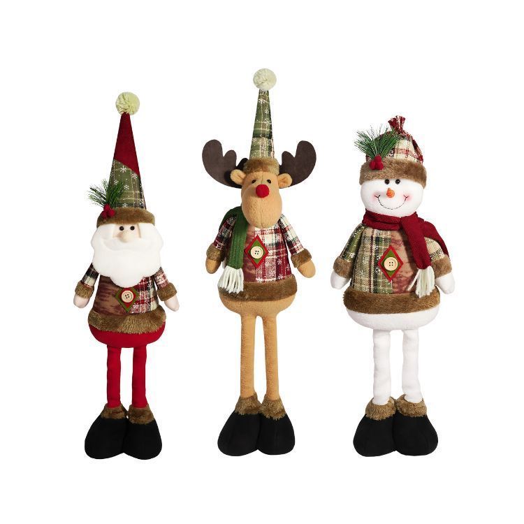 Set 3 Adornos Navideños Muñecos Extensibles-0