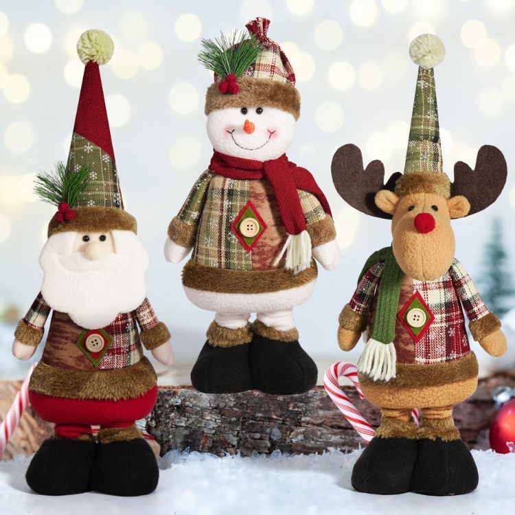 Set 3 Adornos Navideños Muñecos Extensibles-4