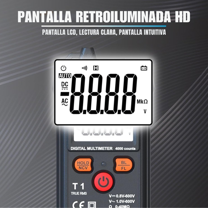 Tester Multímetro Digital Inteligente Amperaje Y Voltaje T1-5