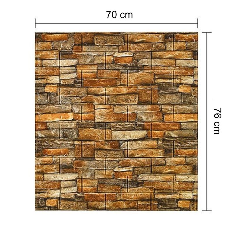  Pack 10 Lamina Papel Mural Autoadhesivo 3d Amarillo-1
