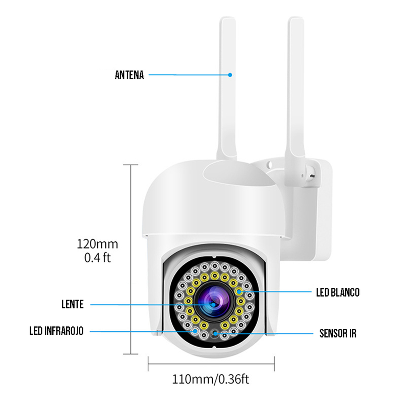 Cámara Smart Pro Wifi 1080p para Exteriores Detección 3mp-1