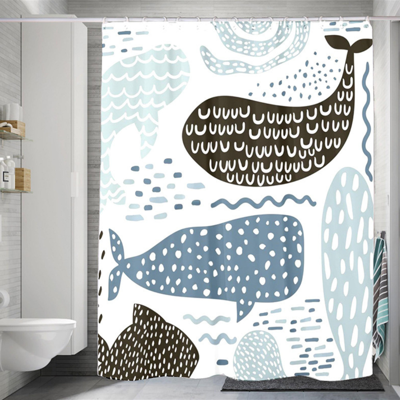 Cortina De Baño Para Ducha Impermeable Con Diseño 180x150 Cm-2