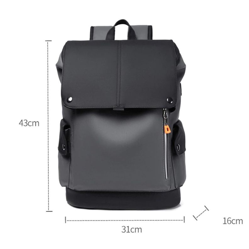 Mochila Notebook Impermeable 35 Litros Carga Usb Unisex-5