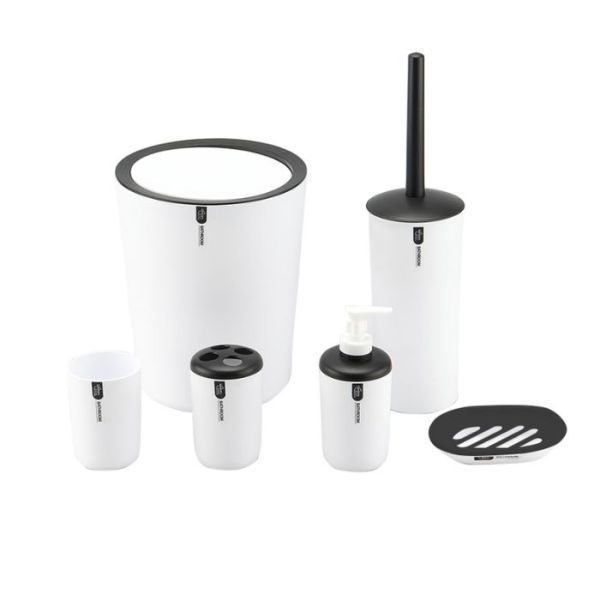 Juego De Baño De 6 Piezas Accesorios Blanco-0