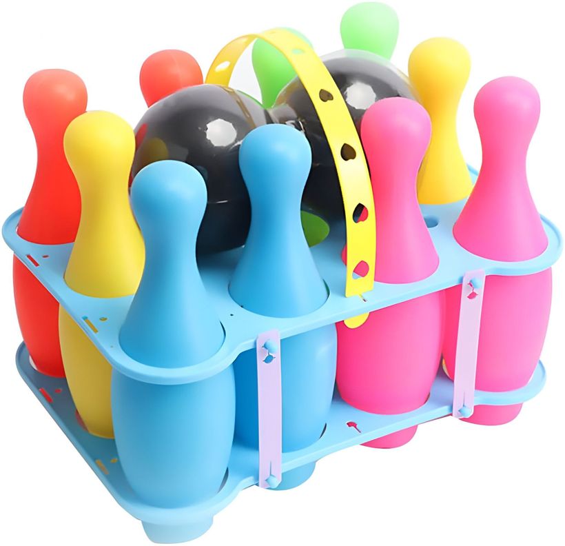 Juego de Bowling de Plastico para ninos 10 Pines + 2 Pelotas