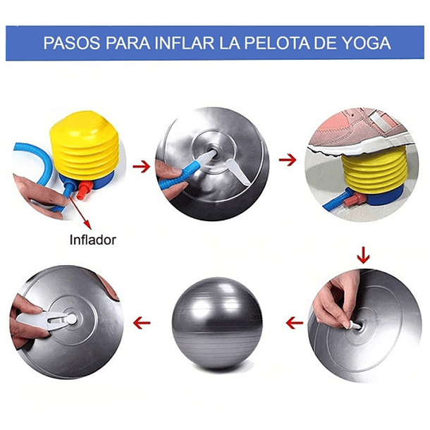 Pelota Balon Yoga 65 Cm Pilates Con Inflador-2