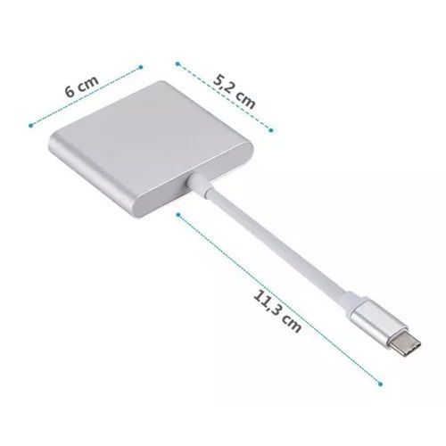 Adaptador Multipuerto 3 En 1 USB Tipo C 3.0 a HDMI 4K-3