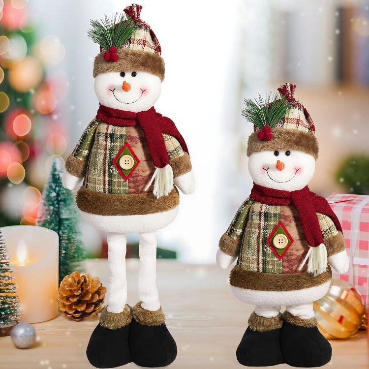 Muñecos Patas Largas Decoración Navidad Muñeco De Nieve-3