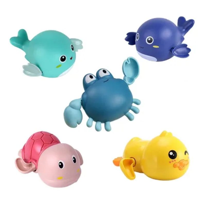 Kit 5 Juguetes Para Ba o Ducha Ba era Para Beb Ni os Azul