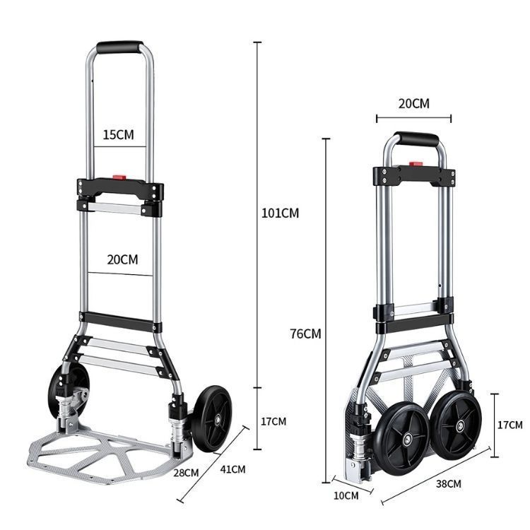 Carretilla de Carga Yegua Plegable Extensible Soporte 160 kg-2