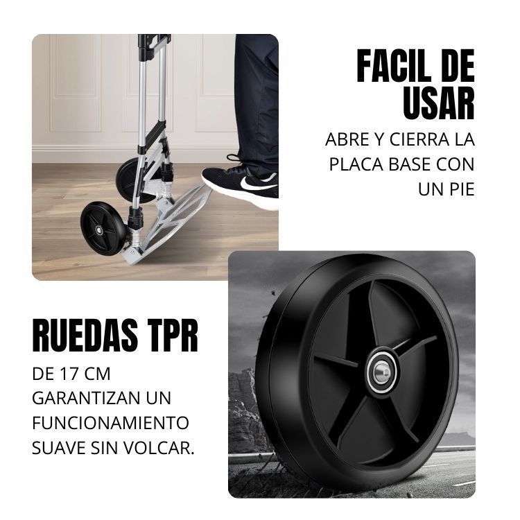 Carretilla de Carga Yegua Plegable Extensible Soporte 160 kg-5