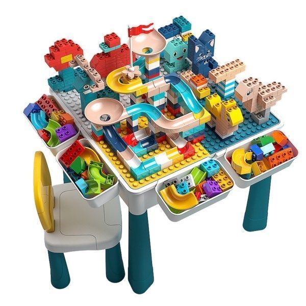 Juego De Rol Infantil Unisex Con Legos, Cajas, Mesa Y Silla-0