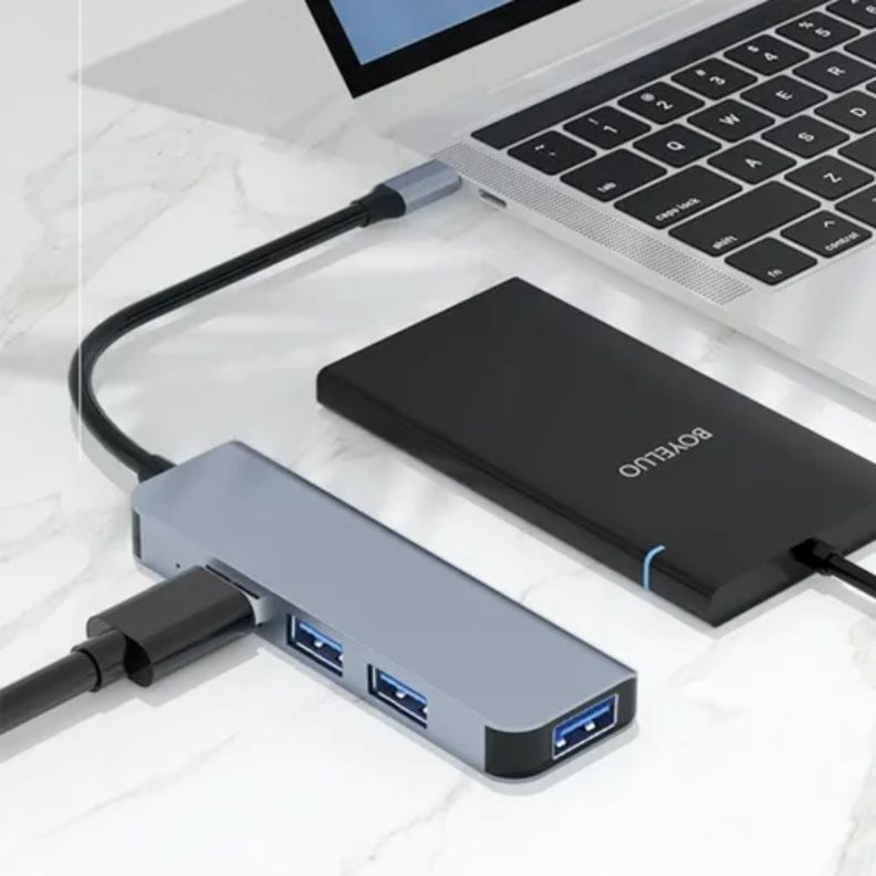 Expansión Adaptador Cable Tipo C Cargador Usb 4 Puertos-2