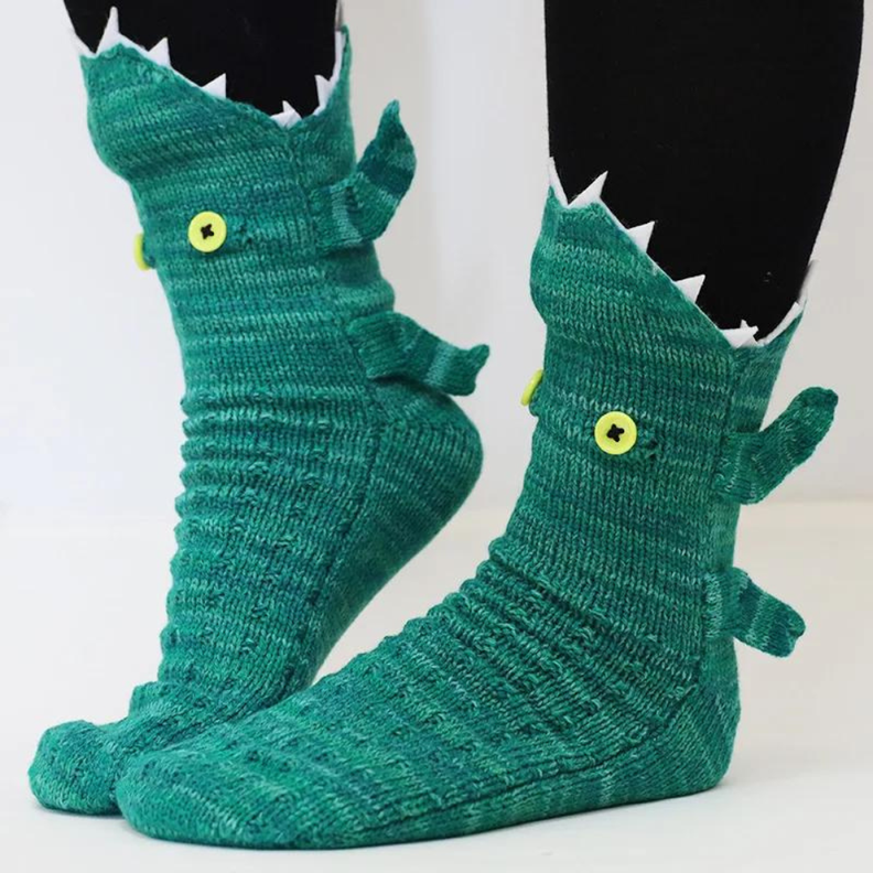 Calcetines Con Diseño Verdes Medias Largas Talla Única-0