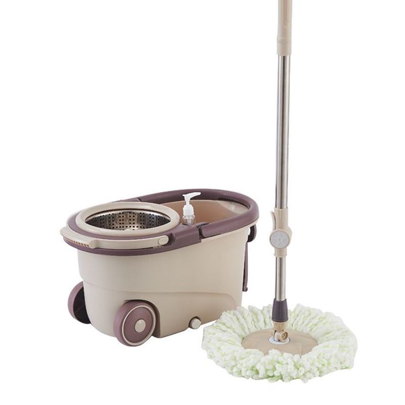 Mopa Trapeador Giratoria 360 Centrifugadora Acero Removible Color Capuccino-0