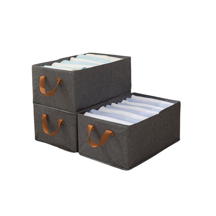 Pack 3 Cestas Organizadora Almacenamiento De Ropa Hogar-0