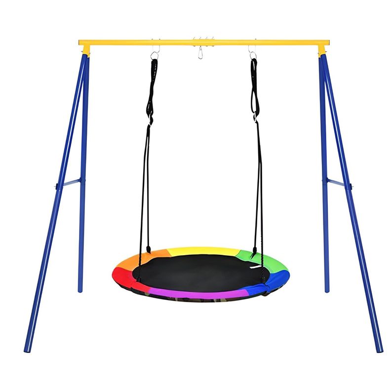 Columpio Redondo Multicolor Infantil Colgante Para Exterior-3
