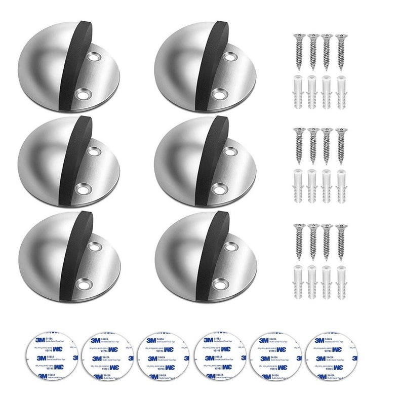 Pack 4 Tope de Puerta de Acero Inoxidable Parachoque Goma-1