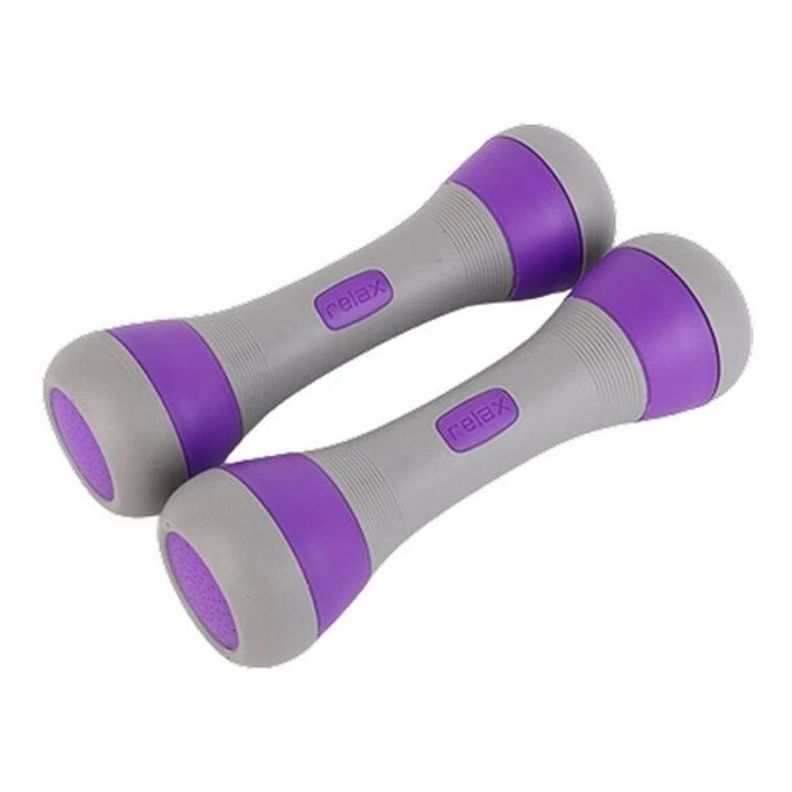Pack 2 Mancuernas Ajustables Pesas 1/1.5/2 Kilos Cada Una Morado-0