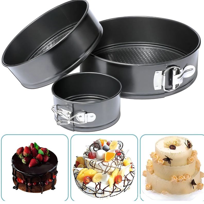 Set 3 Moldes Redondos Repostería Torta Antiadherente-2