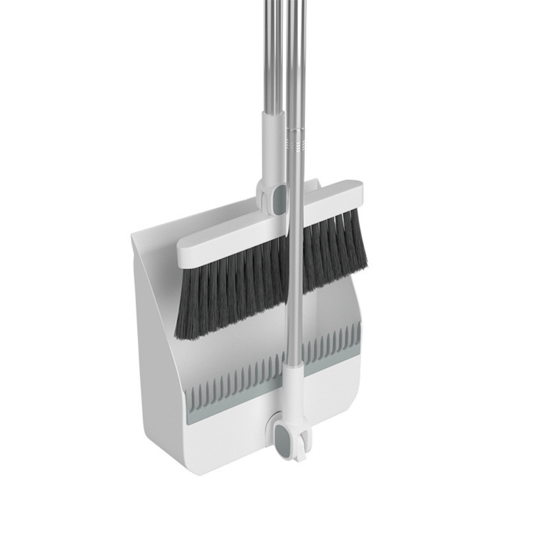 Set Escoba y Pala Con Dientes Plegable Gira 180 Grados-0