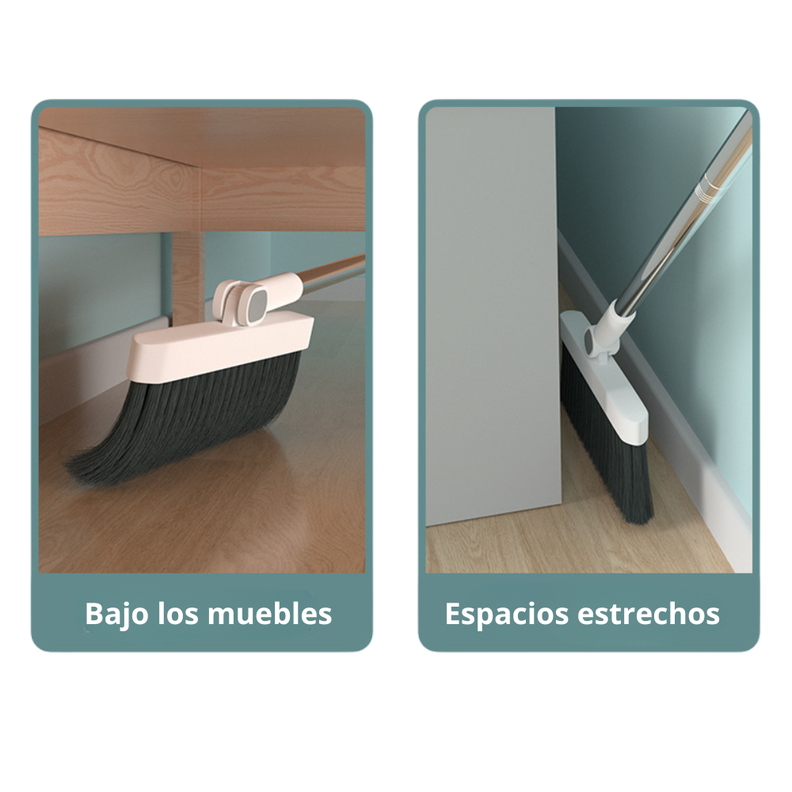 Set Escoba y Pala Con Dientes Plegable Gira 180 Grados-3