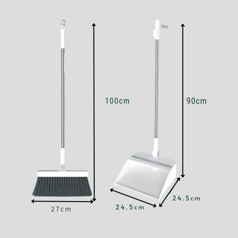 Set Escoba y Pala Con Dientes Plegable Gira 180 Grados-6