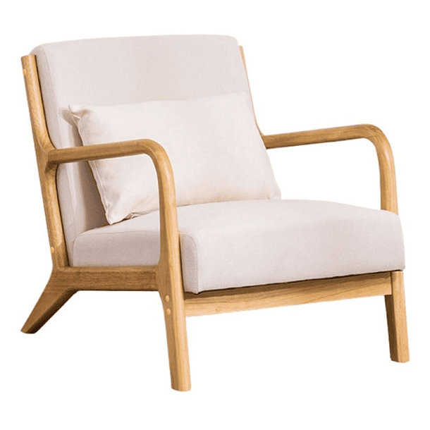 Sitial Poltrona Silla Beige Con Almohada Cojín-0
