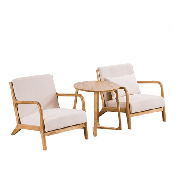 Sitial Poltrona Silla Beige Con Almohada Cojín-2