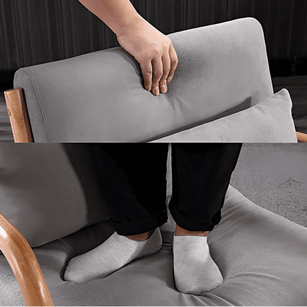 Sitial Poltrona Silla Beige Con Almohada Cojín-3