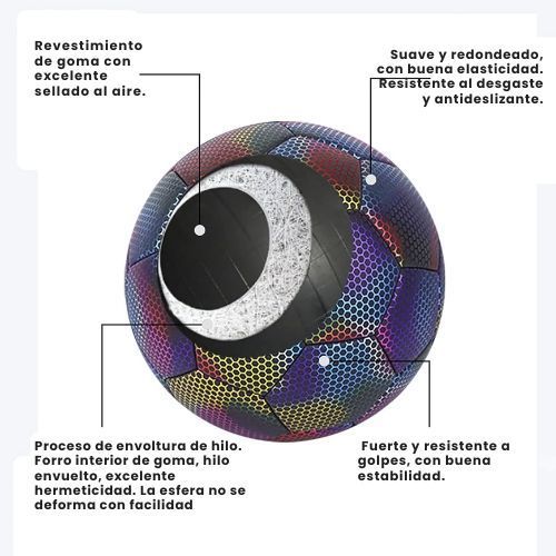 Pelota de Futbol Fluorescente Reflectante Luminoso-6