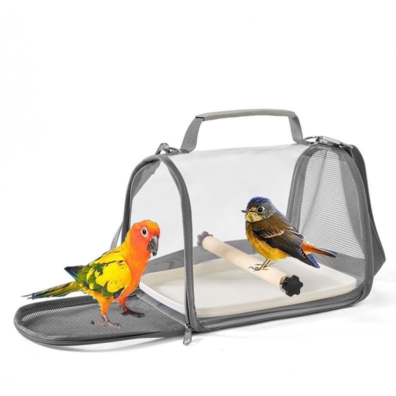 Bolsa de Viaje para Pajaros Portatil Resistente Transpirable Gris