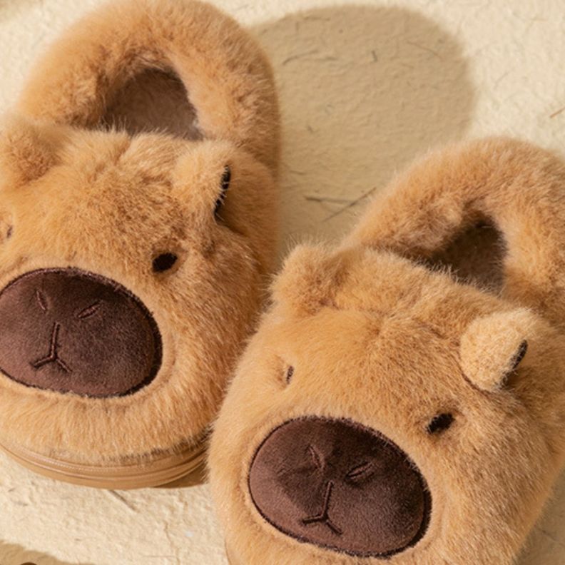 Pantuflas De Felpa Suave Capibara Kawaii Antideslizantes-1