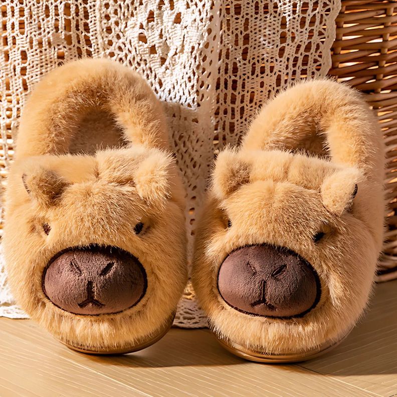 Pantuflas De Felpa Suave Capibara Kawaii Antideslizantes-3