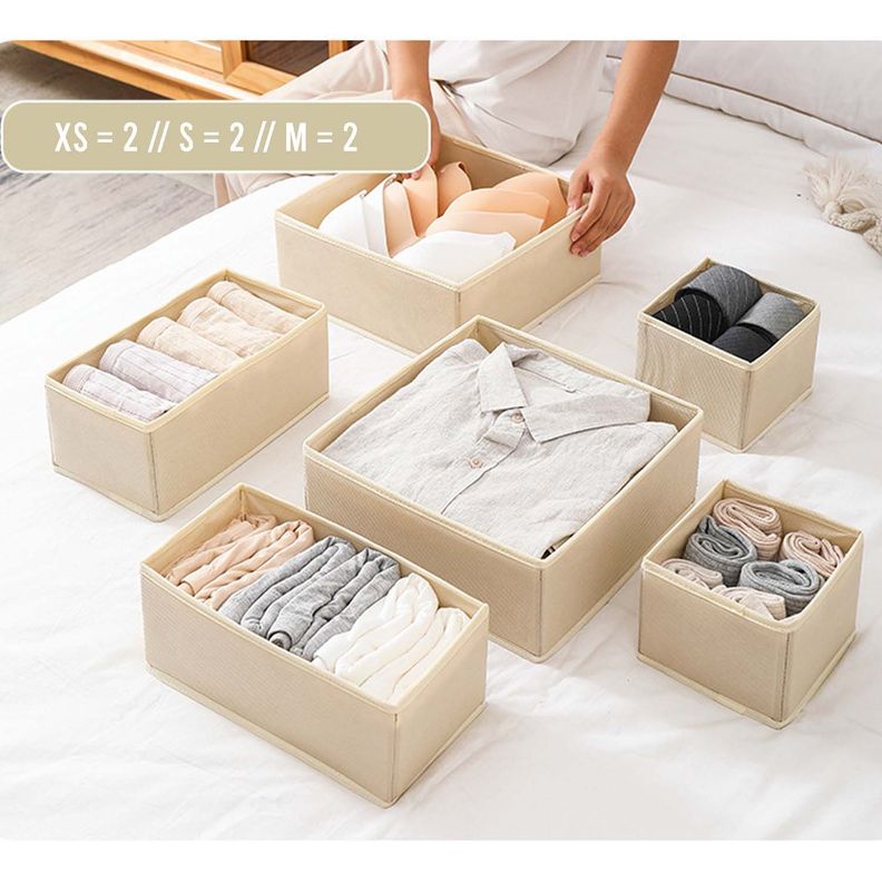 Set de 6 Cajas Plegable Organizador de Ropa-5