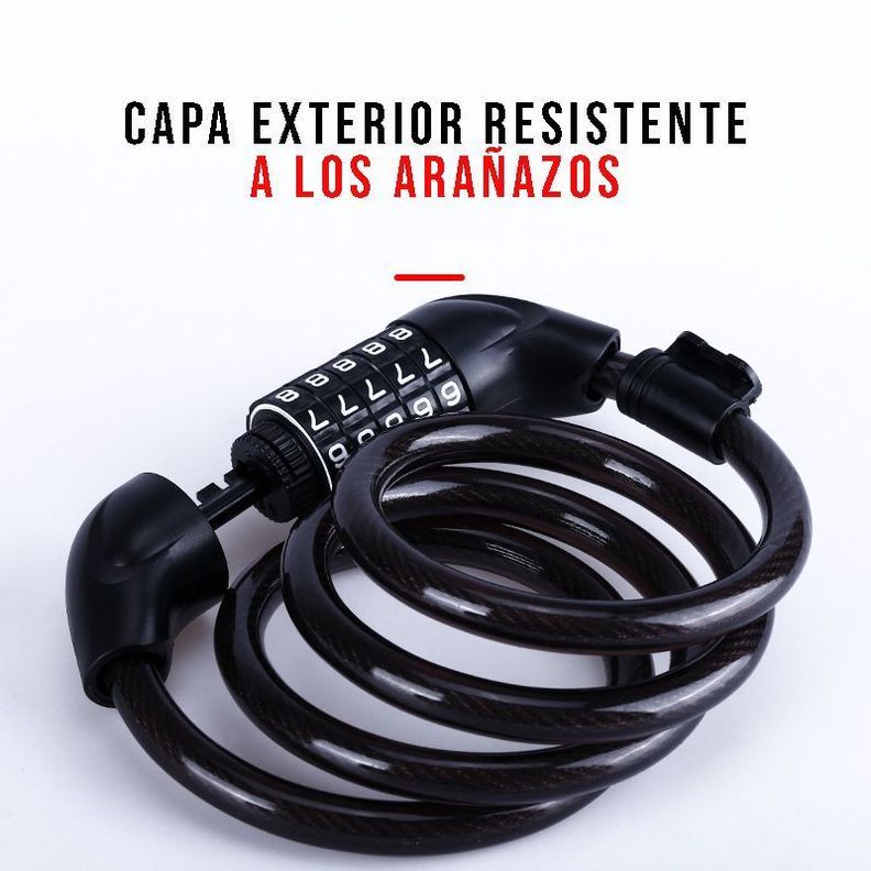Candado Bicicleta Clave Seguridad de Bloqueo Antirrobo 120cm-2