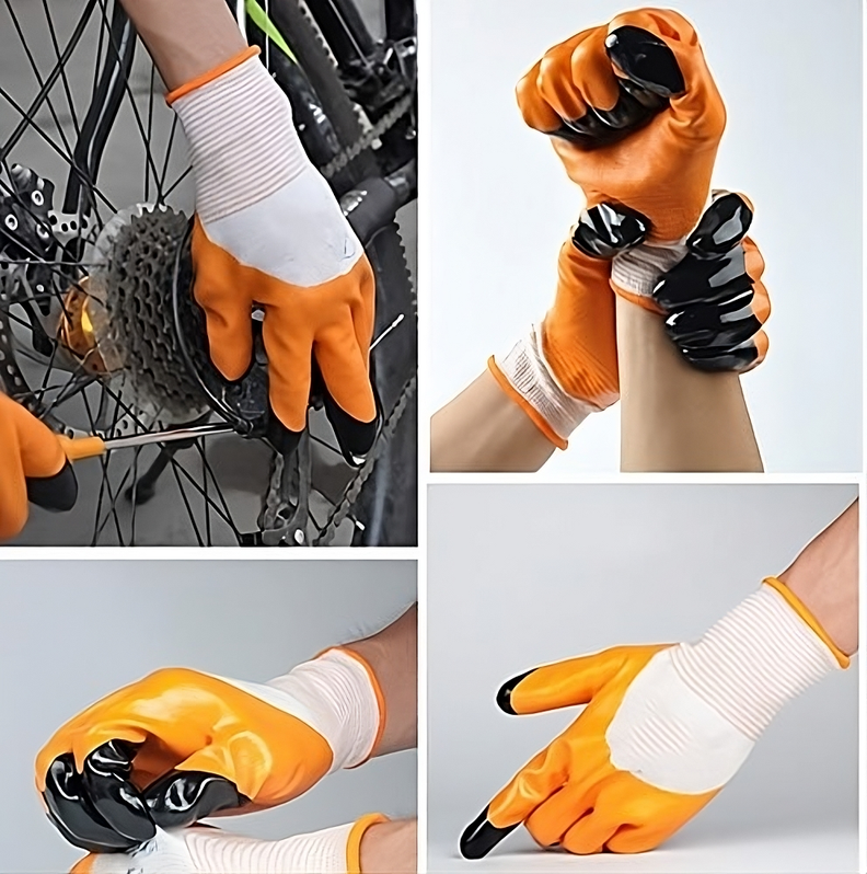 Pack x12 Guantes de Goma Antideslizantes Jardin Limpieza y mas-5
