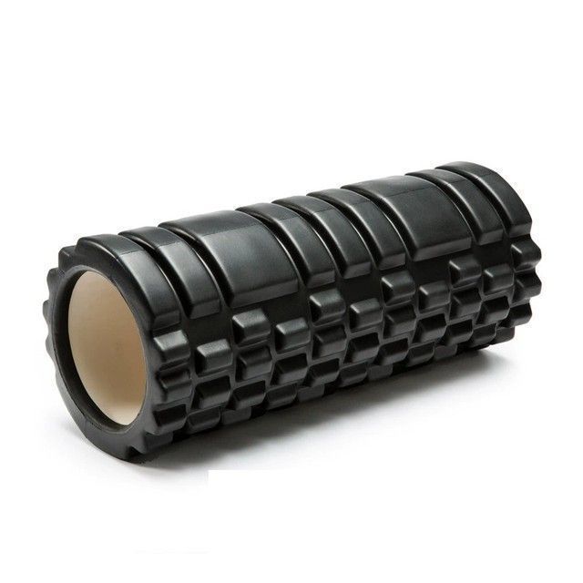 Rodillo Resina Para Yoga Masaje Muscular Ejercicio Negro