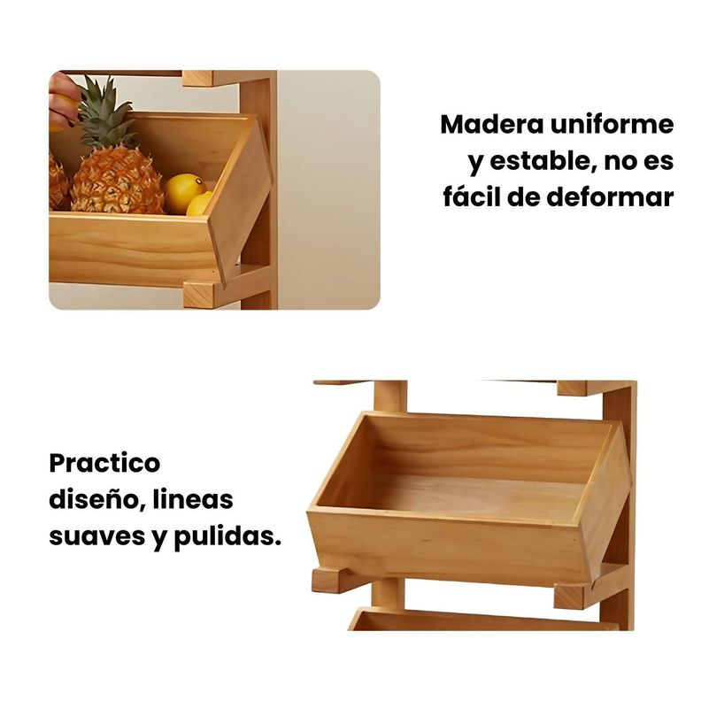 Estante De Madera Maciza 3 Niveles Cocina Exhibicion-3